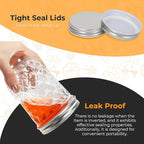 Eathtek 16oz Wide Mouth Glass Mason Jars 12 Pack, 480 ml Glass Canning Jars - Image 4