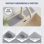 Stone Faucet Mat for Kitchen Sink, Faucet Mat Fast Drying Diatomite, Sink - Image 3