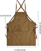 Aoomzoon Canvas Aprons for Men Chef Apron, Work Apron - 16oz Heavy Duty Cross - Image 7
