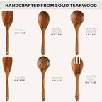 Zulay Kitchen 6 Piece Wooden Spoons - Image 3