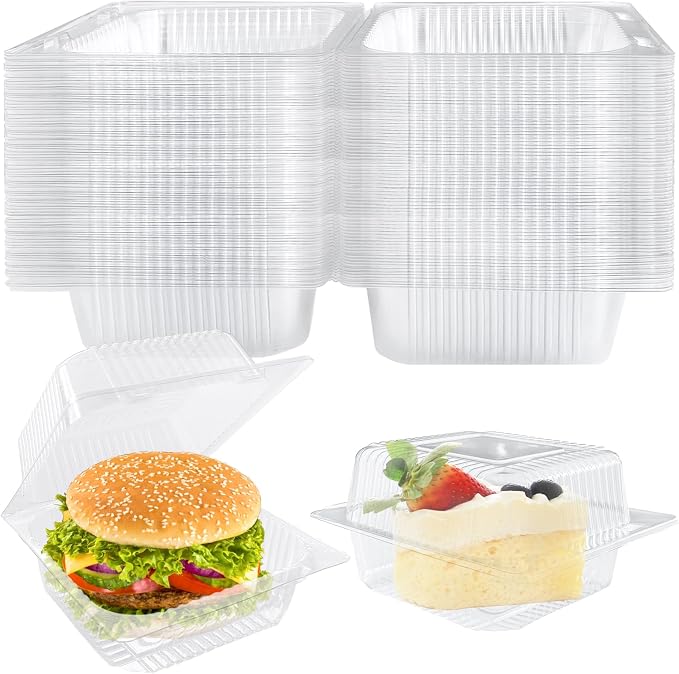 Jizvxe 50 Pcs Clear Plastic Take Out Containers, Disposable Clamshell Dessert by Jizvxe