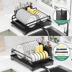 LIYI Dish Drying Rack and Sink Organiser, Removable Drainer Tray, Adjustable - Image 3
