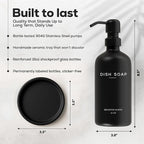 Black Glass Dish Soap Dispenser - Image 3