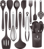 Kitchen Utensils Set-12 Pieces Silicone Cooking Utensils Set 392°F Heat by Pranski