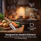 2PCS Multifunctional Vegetable Peeler, 3 in 1 Multi Functional Wooden Handle - Image 7