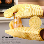 4 Pieces Oven Mitts and Pot Holders of Macaron Color Thickened Non-Slip - Image 7