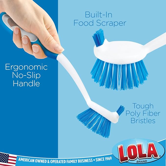 Dish Brush Scrubber for Kitchen, 36 Pack, by LOLA, Stiff Bristles & Food Scraper - Image 2