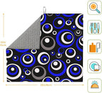 Blue Black White Geometric Circle Dish Drying Mat - Image 7