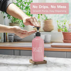 Pink Glass Dish Soap Dispenser - Image 3