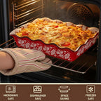 2 Pack Ceramic Baking Dishes, Large Rectangular Casserole Dish Lasagna Pan - Image 4