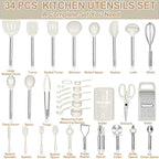 Kitchen Utensils Set-Umite Chef 34 Pcs Silicone Cooking Utensils Set - Image 2