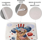 4th of July Patriotic Dog Dish Drying Mat 18 x 24 Inch US Independence Day Blue - Image 3