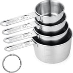Measuring Cups 4 Pieces, Stainless Steel Measuring Cups, Stackable Design by -BINGBING-