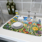 Cute Floral Dish Drying Mat for Kitchen Counter 18x24, Spring Summer Decorative - Image 6