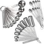 28 Pcs Stainless Steel Measuring Spoons Set by YUNNKEEY