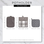 DII 100% Cotton Solid Chambray Kitchen Set, Potholders, 2 Piece - Image 9