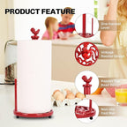 Vintage Red Rooster Cast Iron Paper Towel Holder - Image 2