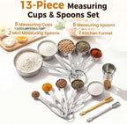 13PCS Stainless Steel Measuring Cups and Spoons Set - Image 3