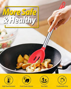 Pack of 2 Large Silicone Cooking Spoons, Non Stick Solid Basting Spoon - Image 3
