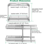 DINDON Pull Out Cabinet Organizer, Cabinet Pull Out Shelves, 2 Tier Pull Out - Image 5