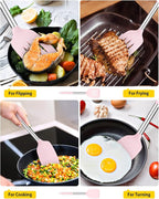 Pack of 2 Silicone Solid Turner, Non Stick Slotted Kitchen Spatulas, High Heat - Image 3