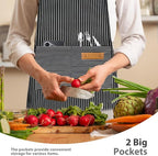 2 Pack Aprons for Women with Pockets, Kitchen Cooking Apron for Men, Adjustable - Image 4