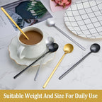 12 Pcs Teaspoons Set, 6.7 Inch Black Tea Spoons Long Handle, Food Grade - Image 7