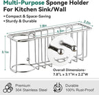 3-IN-1 Multiuse Sponge Holder for Kitchen Sink, Sponge Caddy for Scrub - Image 2