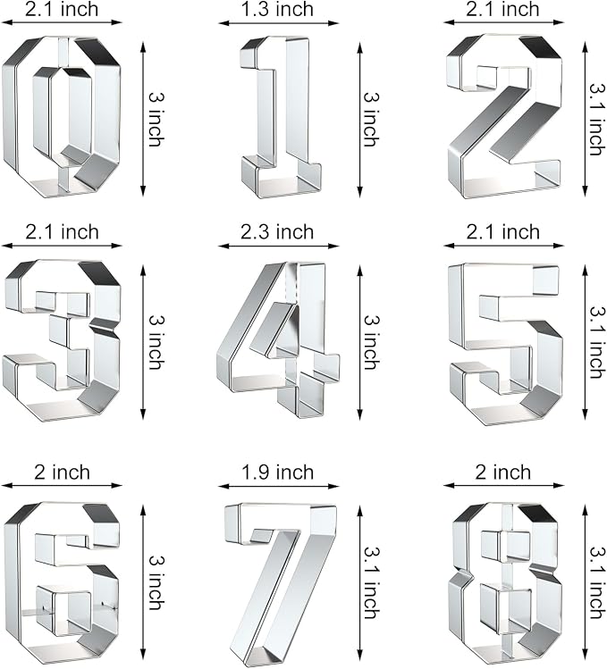 Number Cookie Cutter Set 3 Inch - Image 2