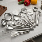 304 Stainless Steel Cooking Utensils Set, Mirror Polished Kitchen Gadget - Image 2