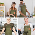 OUNLEN Chef Apron for Men Women Canvas Aprons - Image 6