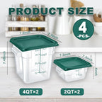 4 Pack 2QT & 4QT Food Storage Containers - Image 9