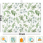 Sage Green Dish Drying Mat for Kitchen Counter Microfiber Absorbent, Spring - Image 6