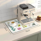 Bloss Dish Drying Mat, 12.2"x19.7" Absorbent Coffee Bar Mat - Image 2