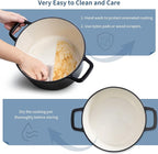 Velaze 6 QT Enameled Cast Iron Dutch Oven, Dual Handles Dutch Oven Pot - Image 5