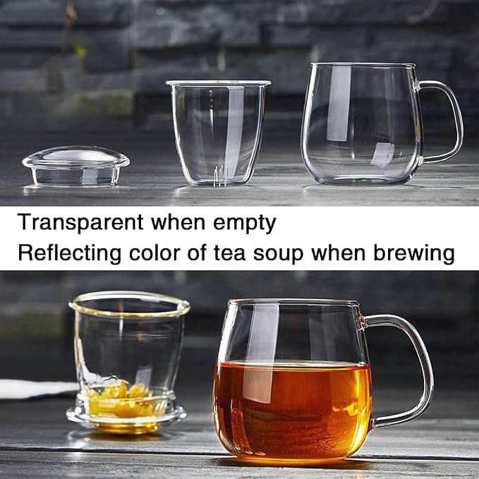 DOPUDO Glass Teacups 2 Pack Glass Tea Cup - Image 6