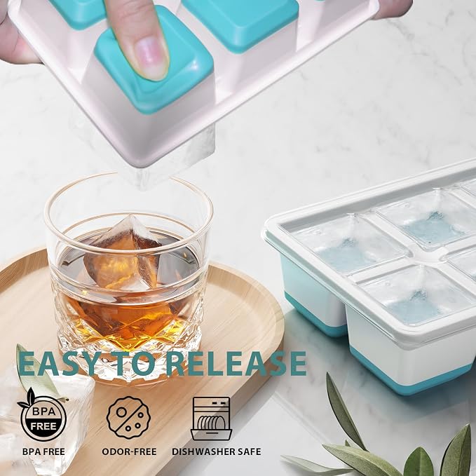 Optish Large Ice Cube Molds, 3 Pack Whiskey Square Ice Molds, 1.8 Inch Big Ice - Image 5