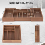 TIOPGHAD Bamboo-Silverware-Drawer-Organizer-Kitchen, Expandable Utensil Holder - Image 6