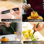 JETKONG 6 Pcs Cooking Tweezer Tongs, Professional Chef Tweezers - Image 5
