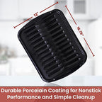 Broiler Pan for Oven Nonstick 16.75” x 13” Porcelain Nonstick Coated - Image 3
