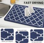 WISELIFE Dish Drying Mat Super Absorbent Drying Mat Large Dish Drying Mats - Image 3