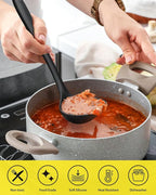 3 Pcs Silicone Kitchen Utensils Set, Soup Ladle-Pasta Fork-Slottede Spoon - Image 5