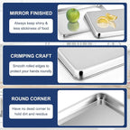 P&P CHEF 17.3 Inch Baking Cookie Sheet, Oven Pan Tray Stainless Steel Sheet Pan - Image 3