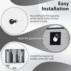 Wall Mounted Mason Jar Lid Organizer Metal Mason Jar Lid Holder 3-Compartment - Image 5