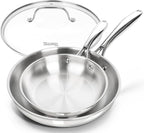 MICHELANGELO Stainless Steel Frying Pan Set by Michelangelo