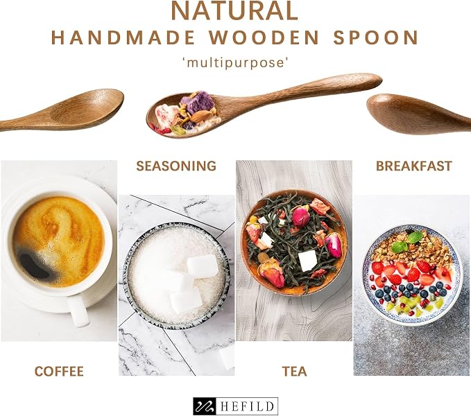 2 PCS Small Wooden Spoons, 5.8 Inch Honey Spoons - Image 5