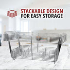 COMFICOVE 6 Pack Chafing Wire Rack Buffet Stand Chrome Frame - Image 7