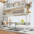Milkshake White 3 Tier Over Sink Dish Rack Drainer - Image 2