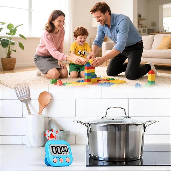 Timer for Kids Teachers Digital Kitchen Timers for Cooking Large Magnetic - Image 2