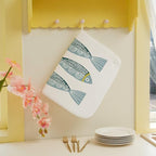 Coastal Dish Drying Mat 18 x 24 inch Beach Blue Fish Print Decorative Drying - Image 5